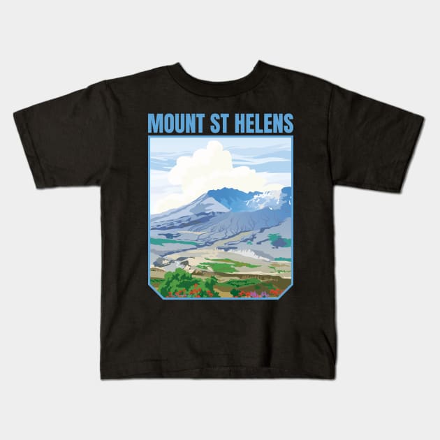 Mount Saint Helens Washington Kids T-Shirt by Sue Cervenka